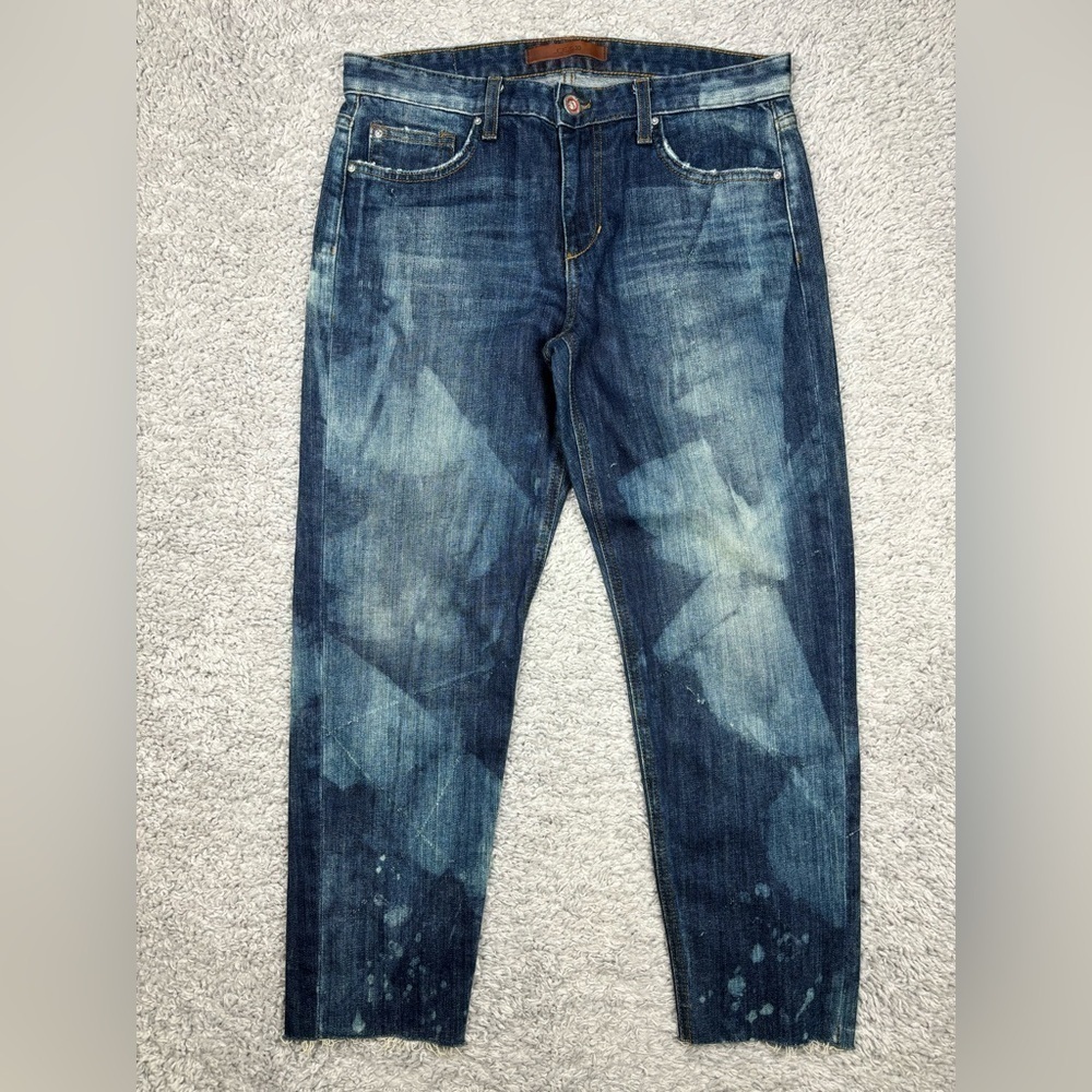 Joe's Jeans Womens 28 The Smith Mid Rise Straight Jean Frayed Raw Hem Denim